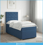 Boxspring krevet s madracem Plava 100 x 200 cm Tkanina - NOVO