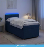 Boxspring krevet s madracem Plava 100 x 200 cm Tkanina - NOVO