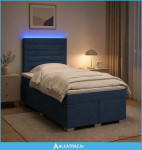 Boxspring krevet s madracem Plava 120 x 200 cm Tkanina - NOVO