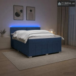 Boxspring krevet s madracem Plava 140 x 200 cm Tkanina - Plava 140 x 2