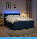 Boxspring krevet s madracem Plava 140 x 200 cm Tkanina - NOVO