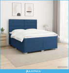 Boxspring krevet s madracem Plava 160 x 200 cm Tkanina - NOVO