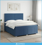 Boxspring krevet s madracem Plava 160 x 200 cm Tkanina - NOVO