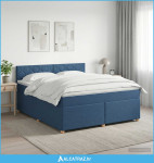 Boxspring krevet s madracem Plava 160 x 200 cm Tkanina - NOVO