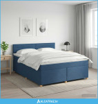 Boxspring krevet s madracem Plava 160 x 200 cm Tkanina - NOVO