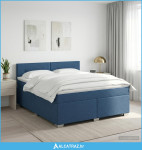 Boxspring krevet s madracem Plava 160 x 200 cm Tkanina - NOVO