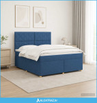 Boxspring krevet s madracem Plava 180 x 200 cm Tkanina - NOVO