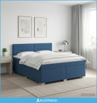 Boxspring krevet s madracem Plava 180 x 200 cm Tkanina - NOVO