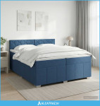 Boxspring krevet s madracem Plava 200 x 200 cm Tkanina - NOVO