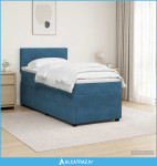 Boxspring krevet s madracem Plava 90 x 190 cm Baršun - NOVO