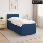 Boxspring krevet s madracem Plava 90 x 190 cm Tkanina - Plava 90 x 190