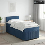 Boxspring krevet s madracem Plava 90 x 190 cm Tkanina - Plava 90 x 190