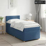 Boxspring krevet s madracem Plava 90 x 190 cm Tkanina - Plava 90 x 190