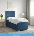 Boxspring krevet s madracem Plava 90 x 190 cm Tkanina - NOVO