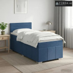 Boxspring krevet s madracem Plava 90 x 200 cm Tkanina - Plava 90 x 200