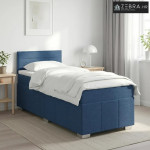 Boxspring krevet s madracem Plava 90 x 200 cm Tkanina - Plava 90 x 200