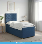 Boxspring krevet s madracem Plava 90 x 200 cm Tkanina - NOVO