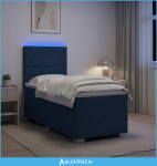 Boxspring krevet s madracem Plava 90 x 200 cm Tkanina - NOVO