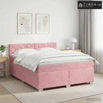 Boxspring krevet s madracem Ružičasta 140 x 190 cm Baršun - Ružičasta