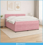 Boxspring krevet s madracem Ružičasta 140 x 190 cm Baršun - NOVO