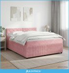 Boxspring krevet s madracem Ružičasta 160 x 200 cm Baršun - NOVO