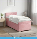 Boxspring krevet s madracem Ružičasta 80 x 200 cm Baršun - NOVO