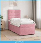 Boxspring krevet s madracem Ružičasta 90 x 200 cm Baršun - NOVO