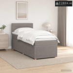Boxspring krevet s madracem Sivosmeđa 100 x 200 cm Tkanina - Sivosmeđa
