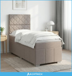 Boxspring krevet s madracem Sivosmeđa 100 x 200 cm Tkanina - NOVO
