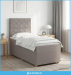 Boxspring krevet s madracem Sivosmeđa 100 x 200 cm Tkanina - NOVO