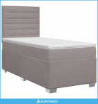 Boxspring krevet s madracem Sivosmeđa 100 x 200 cm Tkanina - NOVO