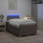 Boxspring krevet s madracem Sivosmeđa 120 x 190 cm Tkanina - Sivosmeđa