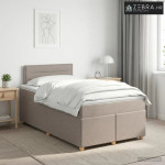 Boxspring krevet s madracem Sivosmeđa 120 x 190 cm Tkanina - Sivosmeđa