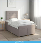 Boxspring krevet s madracem Sivosmeđa 120 x 200 cm Tkanina - NOVO