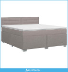 Boxspring krevet s madracem Sivosmeđa 140 x 190 cm Tkanina - NOVO
