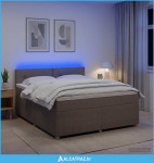 Boxspring krevet s madracem Sivosmeđa 140 x 190 cm Tkanina - NOVO
