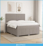 Boxspring krevet s madracem Sivosmeđa 140 x 200 cm Tkanina - NOVO