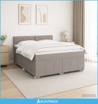 Boxspring krevet s madracem Sivosmeđa 140 x 200 cm Tkanina - NOVO