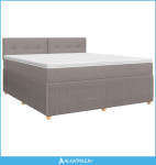 Boxspring krevet s madracem Sivosmeđa 140 x 200 cm Tkanina - NOVO