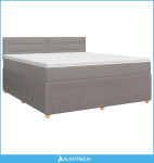 Boxspring krevet s madracem Sivosmeđa 140 x 200 cm Tkanina - NOVO