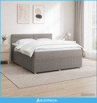 Boxspring krevet s madracem Sivosmeđa 160 x 200 cm Tkanina - NOVO