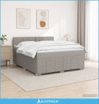 Boxspring krevet s madracem Sivosmeđa 180 x 200 cm Tkanina - NOVO