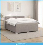 Boxspring krevet s madracem Sivosmeđa 180 x 200 cm Tkanina - NOVO