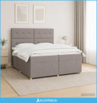 Boxspring krevet s madracem Sivosmeđa 200 x 200 cm Tkanina - NOVO