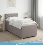 Boxspring krevet s madracem Sivosmeđa 90 x 200 cm Tkanina - NOVO