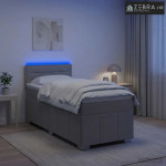 Boxspring krevet s madracem Svjetlosiva 100 x 200 cm Tkanina - Svjetlo