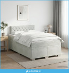Boxspring krevet s madracem Svjetlosiva 120 x 190 cm Baršun - NOVO