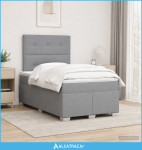 Boxspring krevet s madracem Svjetlosiva 120 x 190 cm Tkanina - NOVO
