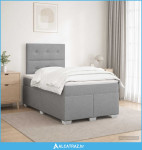 Boxspring krevet s madracem Svjetlosiva 120 x 190 cm Tkanina - NOVO