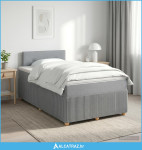 Boxspring krevet s madracem Svjetlosiva 120 x 190 cm Tkanina - NOVO